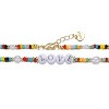Guili 14K Yellow Gold Plated Multi-Color Beads Necklace with Freshwater Pearls & Love Tag in Circular Charms, A Heartwarming Jewelry Piece - 2 of 2