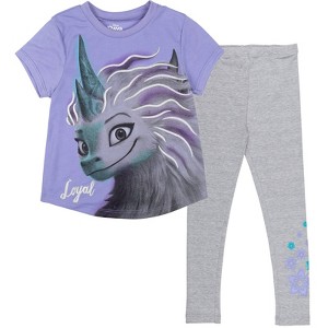 Disney Vampirina Raya and the Last Dragon Princess Lion King Winnie the Pooh Sisu Simba Girls T-Shirt and Leggings Outfit Set Little Kid to Big Kid - 1 of 4