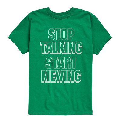 Boys' - Instant Message - Stop Talking Start Mewing Short Sleeve Graphic T-Shirt
