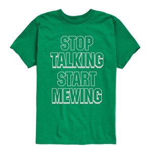 Boys' - Instant Message - Stop Talking Start Mewing Short Sleeve Graphic T-Shirt - 1 of 4