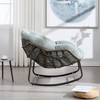 KWPZQEB Outdoor Rocking Chair, Rattan Rocking Chair with Padded Cushion, Modern Cozy Lounge Rocker Chair for Balcony Porch Patio - 3 of 4