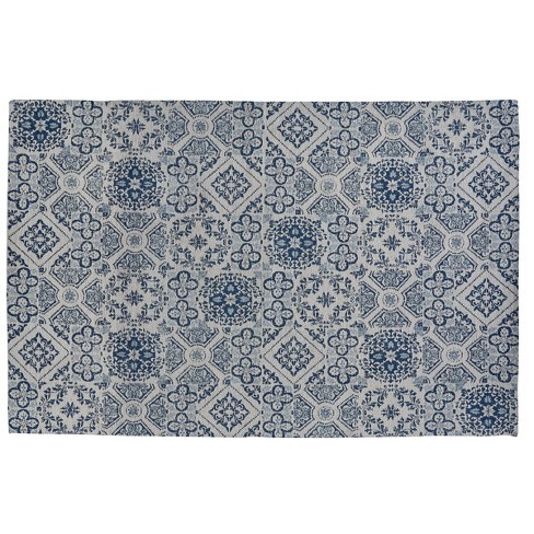 Park Designs Delft Tile Mosaic Blue Rug 4 ft X 6 ft - image 1 of 3