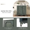 Mshliw 30" Vintage Bathroom Vanity Cabinet with Ceramic Basin, 2 Panel Doors, Antique Handles & Solid Wood Legs - 4 of 4