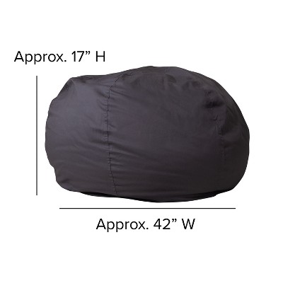 Oversized Gray Bean Bag Chair with Removable Fabric Cover