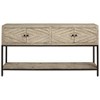 Roanley Sofa/Console Table Distressed Brown - Signature Design by Ashley: 4-Door Couch Table with Storage - 3 of 4