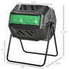 Tumbling Compost Bin Outdoor 360 Degree Dual Chamber Rotating Composter 43 Gallon - 3 of 4