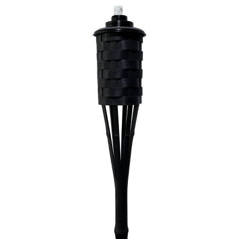 Patio Essentials 61.02" Patio Eco Weave Plastic Outdoor Torch Black - image 1 of 2