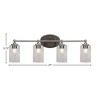 Toltec Lighting Capri 4 - Light Vanity in  Brushed Nickel with 4" Clear Bubble Shade - 2 of 2