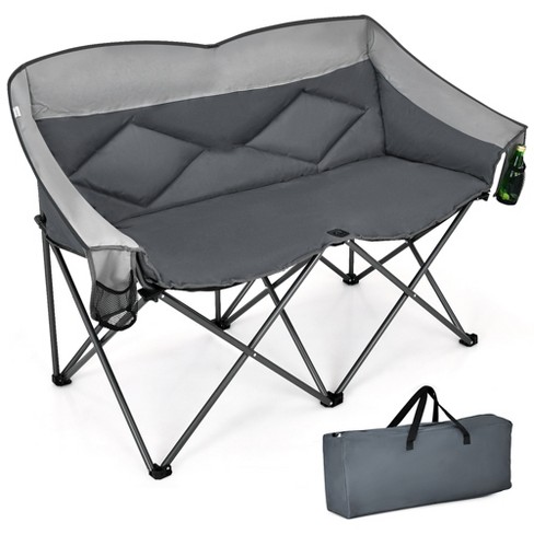 Outdoor Double Camping Chair Folding Loveseat Lawn Chair 2-Person