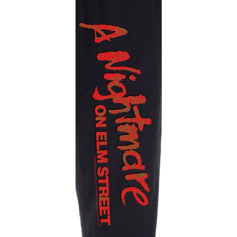 A Nightmare On Elm Street Men's Classic Logo Lounge Bottoms Pajama Pants Black, 3 of 4