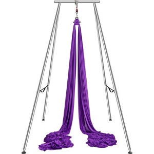 VEVOR Aerial Yoga Frame & Yoga Hammock, 9.67 ft Height Yoga Swing Stand Comes with 13.1 Yards Aerial Hammock, Max 551.15 lbs Load Capacity, Purple - 1 of 4
