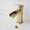 BWE Waterfall Single Handle Single Hole Low-Arc Bathroom Faucet Bath Drip-Free Vanity Sink Faucet - 2 of 4