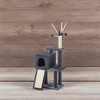 Cat Tree for Indoor Cats - 46.5-Inch Multi-Level Plush Cat Tower with Scratching Post, Ramp, 3 Removable Pompom Sticks, Cat Cave - 4 of 4