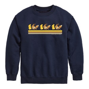 Boys' - Pokémon - Pikachu Eevee Friends Retro Stripe Graphic Long Sleeve Fleece Sweatshirt - 1 of 4