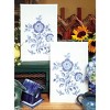 Tobin Stamped For Embroidery Kitchen Towels 17"X30" 2/Pkg-Blue Rose - 2 of 2