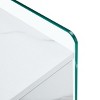GlasFlength Coffee Tables Modern Bedside Table Drawer Storage Clear Glass Design For Bedroom Living Room Decor, White, 17.7"*15.5"*19" - 4 of 4