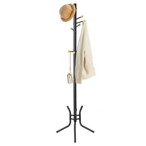 Songmics Coat Rack Metal Coat Stand With 11 Hooks Black : Target