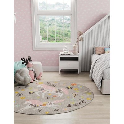 Unique Loom Whimsy Kids Collection Area Rug - Unicorns (7' 10