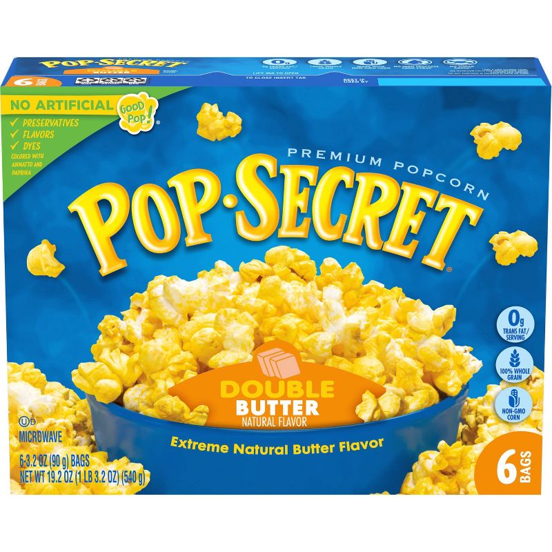 Pop Secret Microwave Popcorn Double Butter Flavor - 3.2oz/6ct, 1 of 9