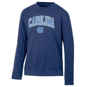 NCAA North Carolina Tar Heels Men's Heathered Crew Neck Fleece Sweatshirt - 1 of 3