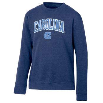 NCAA North Carolina Tar Heels Men's Heathered Crew Neck Fleece Sweatshirt