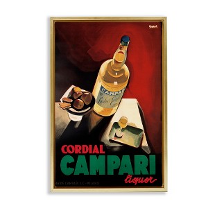 Stupell Industries Vintage Campari Wine Black Framed Floater Canvas Wall Art - 1 of 4