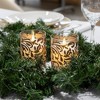 Lumabase 2ct Battery Operated LED Glass Candles with Moving Flame Gold Baroque Swirl - 3 of 4