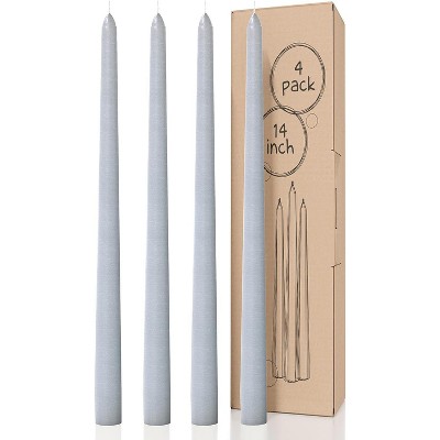 14 inch Taper Candles Set of 4 - Tall Candles for Home, Ideal as Wedding Candles and Dinner Candles Unscented - Smokeless and Dripless Taper Candles