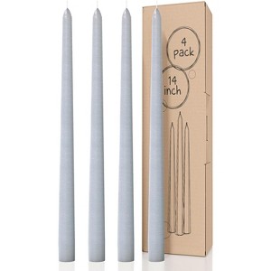 14 inch Taper Candles Set of 4 - Tall Candles for Home, Ideal as Wedding Candles and Dinner Candles Unscented - Smokeless and Dripless Taper Candles - 1 of 4