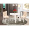 HomeStock 3-Pc Linen White Finish Round Solid Wood Top Dining Table Set - 2 of 4