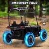 24V Kids Ride On Utv,2-Seater 4WD Electric Truck with Sun Shade, Remote Control, Led Lights, 4 Shock Absorbers - 3 of 4
