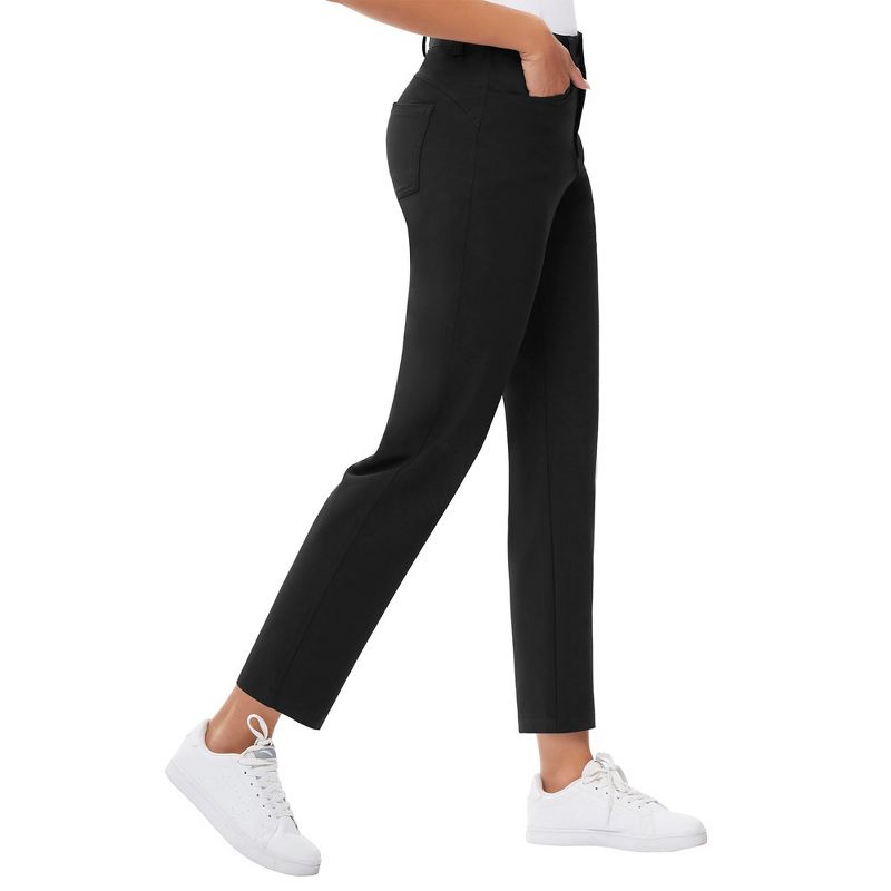 Women's Golf Pants with Pockets Lightweight Qucik Dry Casual 7/8 Work Ankle Pants for Women, 4 of 6