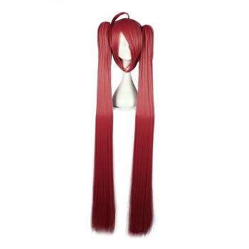 Unique Bargains Women's Wigs 51" Red Brown with Wig Cap