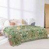 Boho Throw Blanket 100 Cotton Ultra Soft Rustic Quilt, Green World 60x80 for Bed, Sofa, Chair - 2 of 4