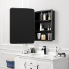 28 * 20 Inch Black Rectangular Bathroom Medicine Cabinet With Mirror - 4 of 4