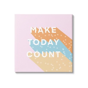 Wall Art by Ashley Singleton Make Today Count Pastel Phrase Kids' Unframed Canvas Pink - Stupell Industries - 1 of 4