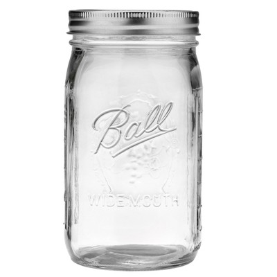 Ball Mason Jars qt. ( 32 oz ) Wide Mouth Bands and Dome Lids 12 / Box