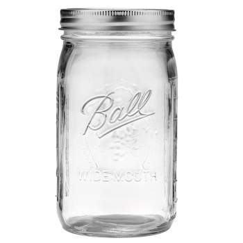 Ball 32oz 12pk Glass Wide Mouth Mason Jar with Lid and Band