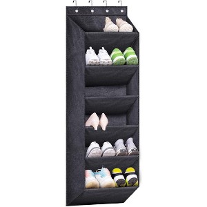Space-Saving Over-The-Door Organizer with Deep Pockets - Narrow Profile Hanging Rack Stores Boots & Shoes in Minimal Closet Space - 1 of 4