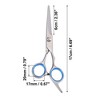 Unique Bargains Stainless Steel Straight Scissors with Gasket Ring for Long Short Thick Hard Soft Hair Blue 1 Pc - 2 of 4