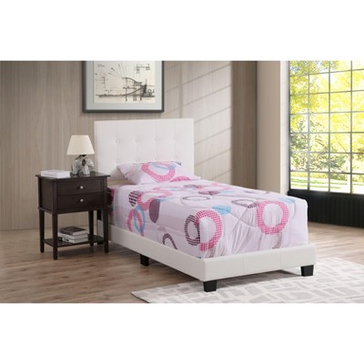 CAVINAS Twin Size Cozy Casual Platform Bed Frame with High Upholstered Headboard,No Box Spring Needed