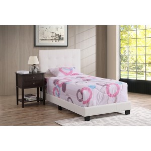 CAVINAS Twin Size Cozy Casual Platform Bed Frame with High Upholstered Headboard,No Box Spring Needed - 1 of 4