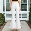 Anna-Kaci Women's Floral Daisy Embroidered Mid Rise Bell Bottom Fashion Style Jeans for Casual Looks - 4 of 4