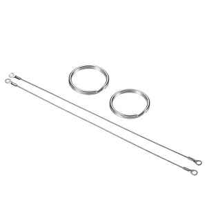 Unique Bargains Stainless Steel Lanyard Cables Eyelets Ended Security Wire Rope 6 Pcs with 12 Pcs Key Ring - 1 of 4