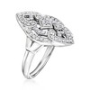 Ross-Simons 0.35 ct. t.w. Diamond Marquise-Shaped Ring in Sterling Silver - 3 of 4