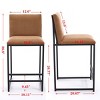 Racxily Counter Height Bar Stools & Upholstered Linen Bar Chairs (Set of 2), Metal Footrest, Soft Sponge, Modern Elegant,Ivory for Dining/Bar Area - 3 of 4
