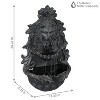 Sunnydaze 30"H Solar-Powered with Battery Pack Polyresin Stoic Courage Lion Head Outdoor Wall-Mount Fountain - 2 of 4