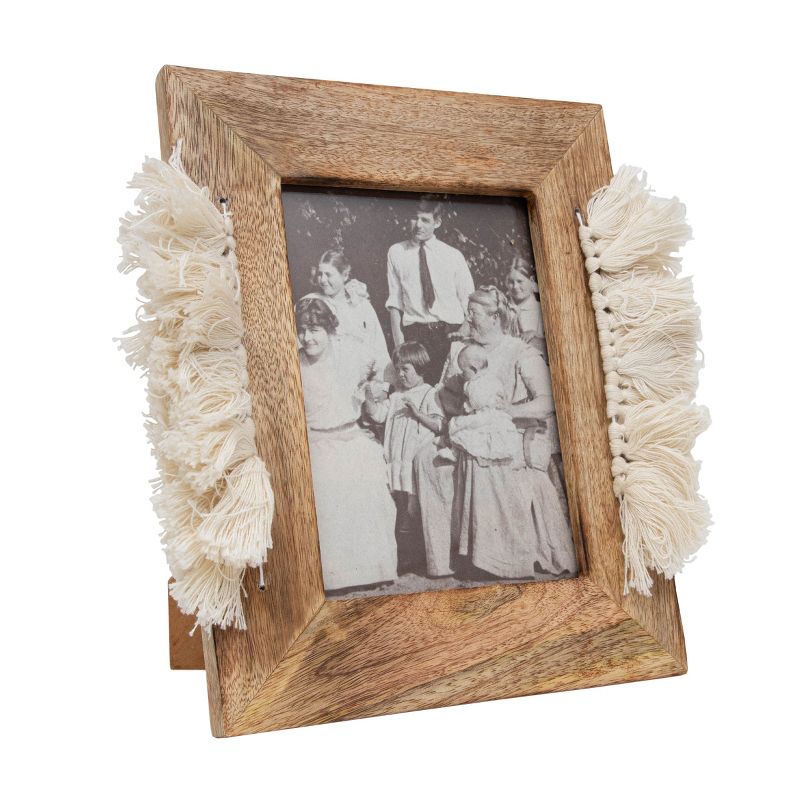 5x7 Inches White Wood, Cotton & Glass Photo Frame - Foreside Home & Garden, 2 of 8
