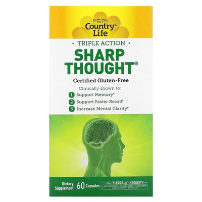 Country Life Triple Action Sharp Thought, 60 Capsules