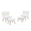 WestinTrends 4 Piece Upholstered Boucle Accent Chair and Ottoman Sets - 3 of 4